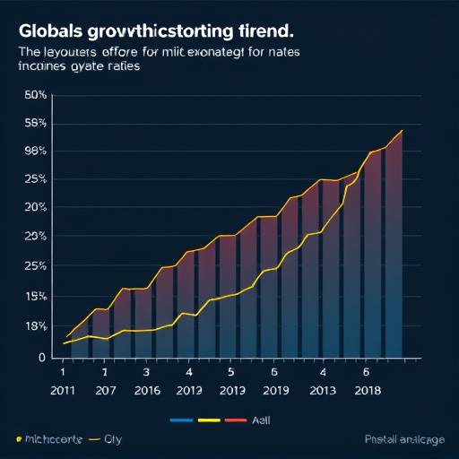 Graphical representation of global economic indicators showing mixed growth